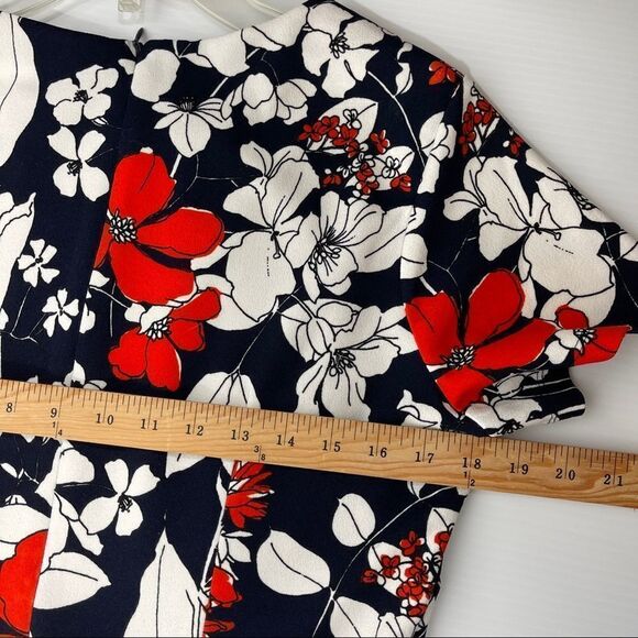 Enfocus Studio Dress Floral Navy Red White Women's 12 - Picture 10 of 13